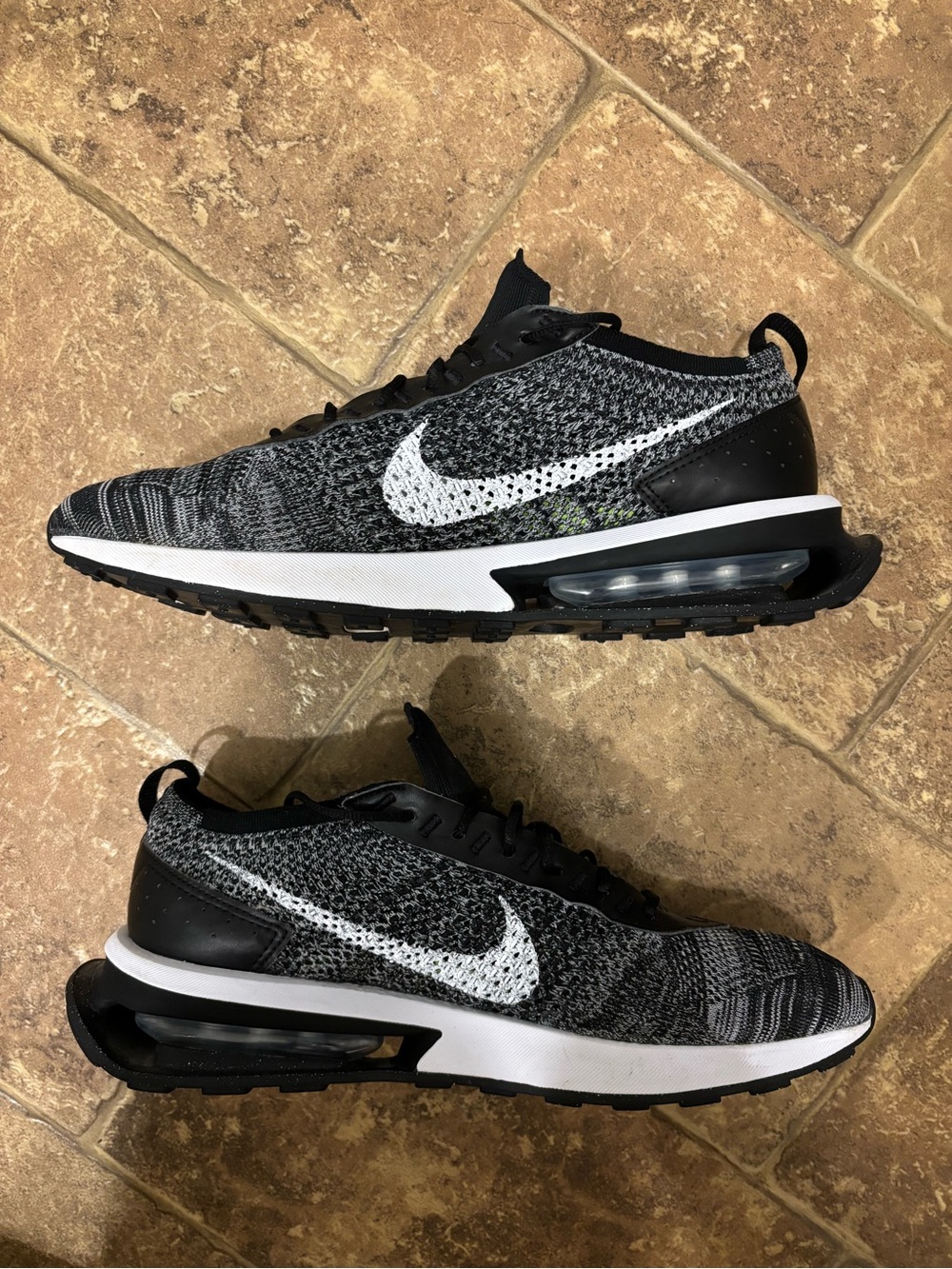 Nike Men’s Black and White Flyknit Air Max Sneakers